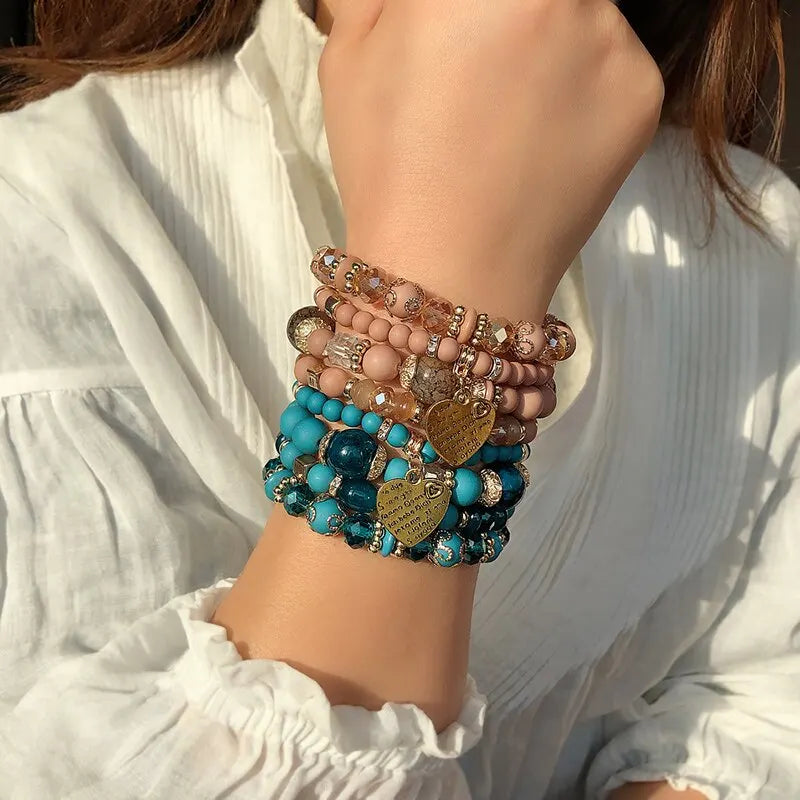 Set de Pulseras "Aura Marina"